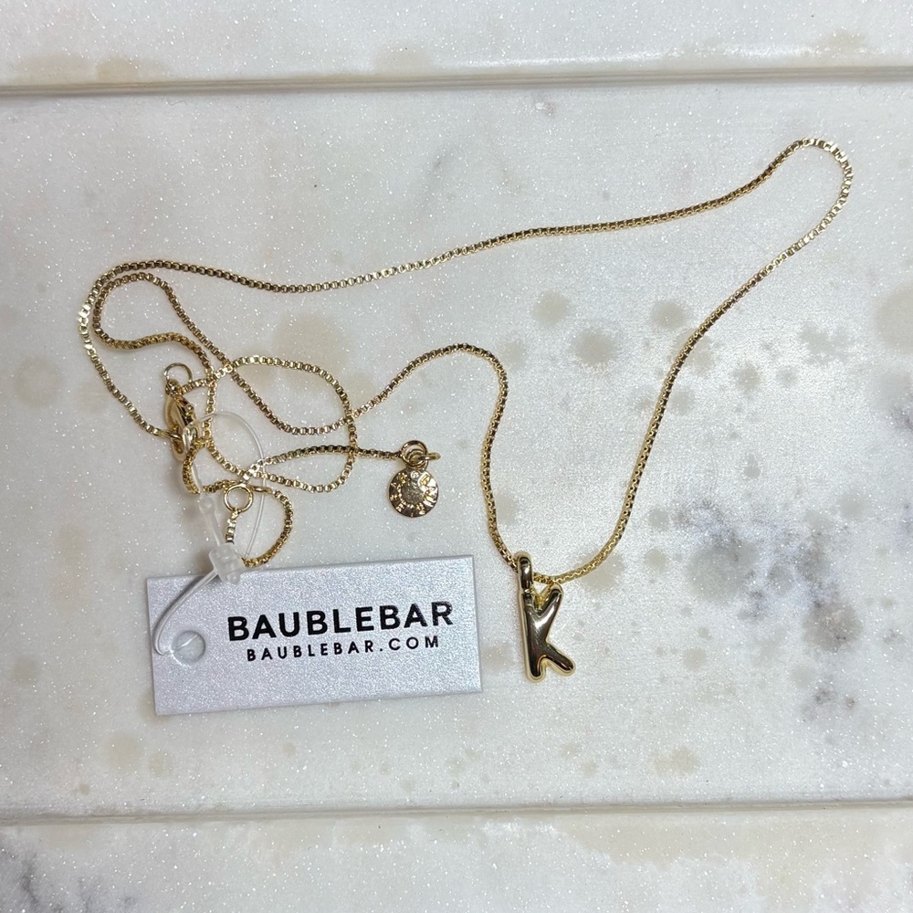Gold Initial Pendant Necklace “K”